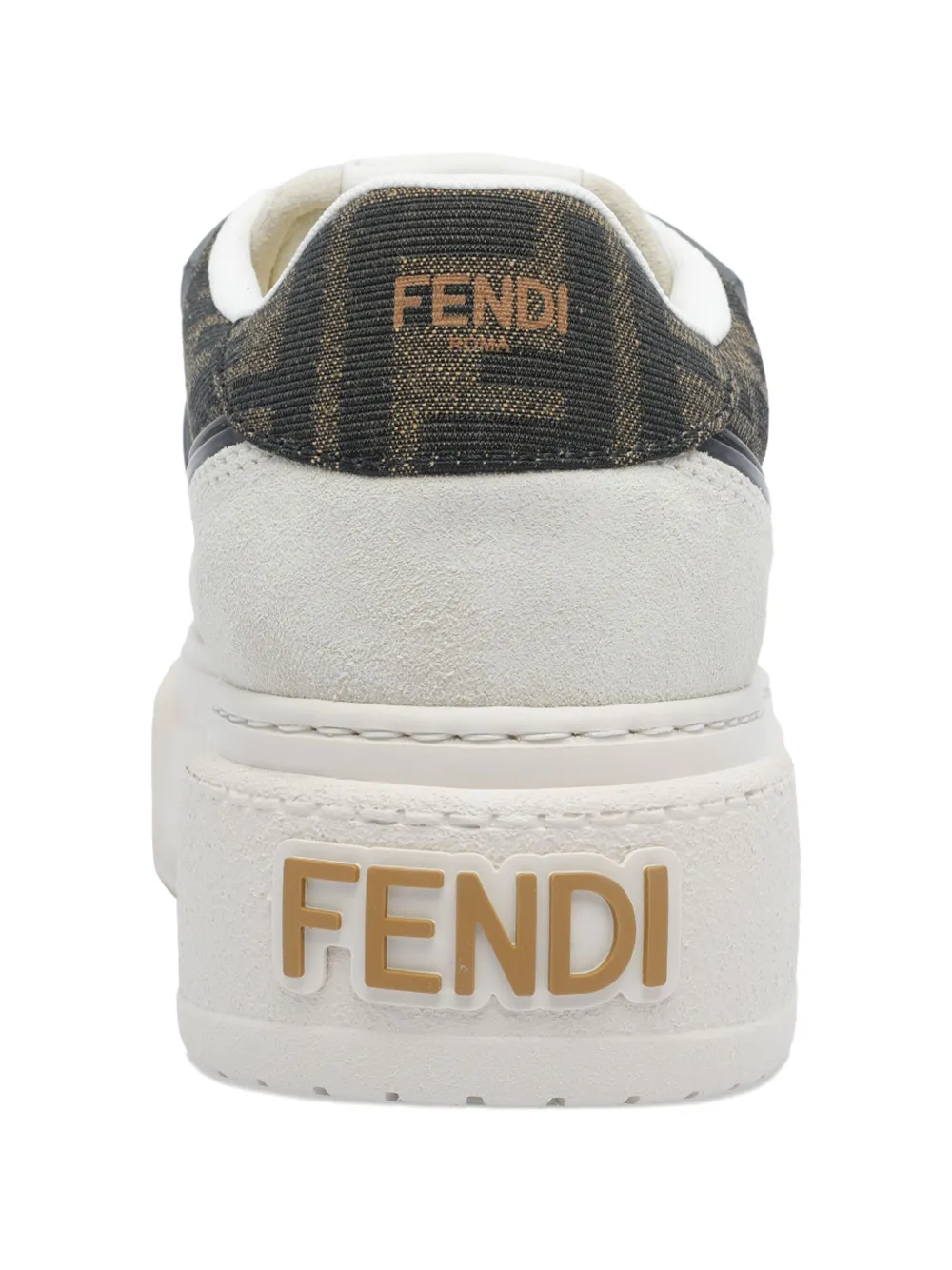 FENDI Sneakers met plateauzool en logo Bruin