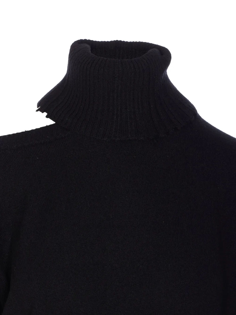 Uma Wang Cutout Distressed Sweater In Black