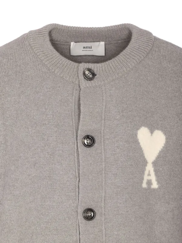 AMI Paris ロゴ カーディガン | グレー | FARFETCH JP
