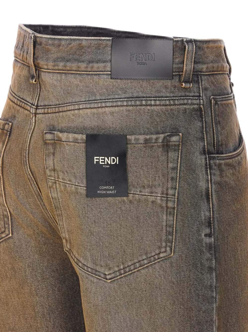 FENDI Straight jeans met vervaagd effect Grijs