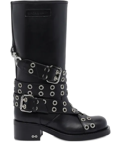 MACH & MACH 50mm buckle belt biker boots