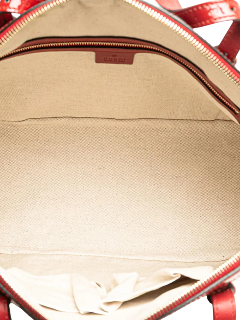 Pre-owned Gucci 2000-2015 Large Microssima Patent Nice Dome Satchel In Red