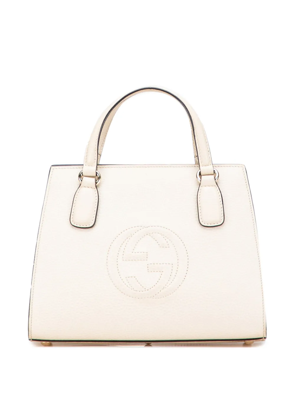 Gucci Pre-Owned 2016-2025 Medium Dollar Calf Soho Top Handle Convertible Tote satchel – White