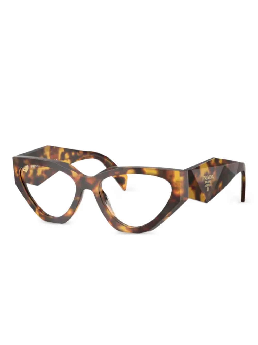 Prada Eyewear geometric-frame glasses | Brown | Image 1