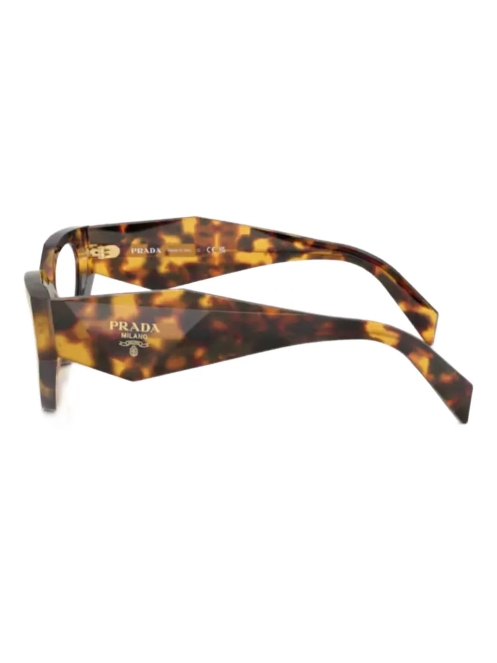Prada Eyewear Bril met geometrisch montuur Bruin