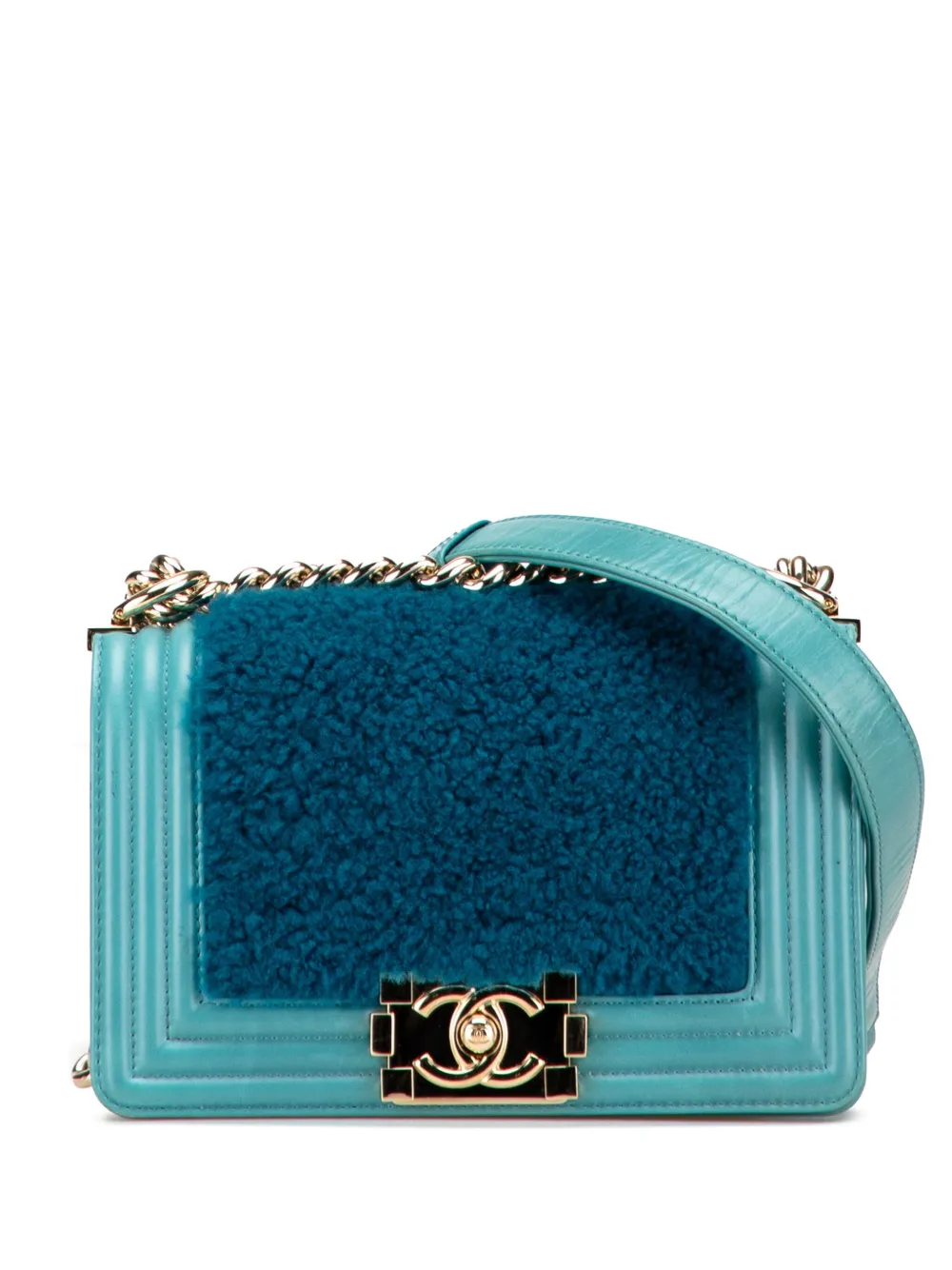 CHANEL Pre-Owned 2016-2017 スモール シアリング ボーイフラップ ショルダーバッグ - ブルー