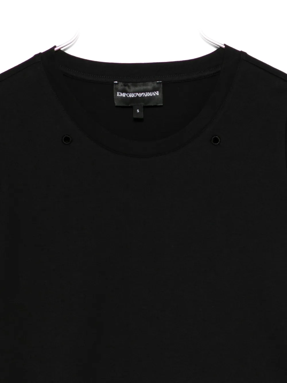 Emporio Armani Cotton T-shirt With Logo And Long Sleeves In Black