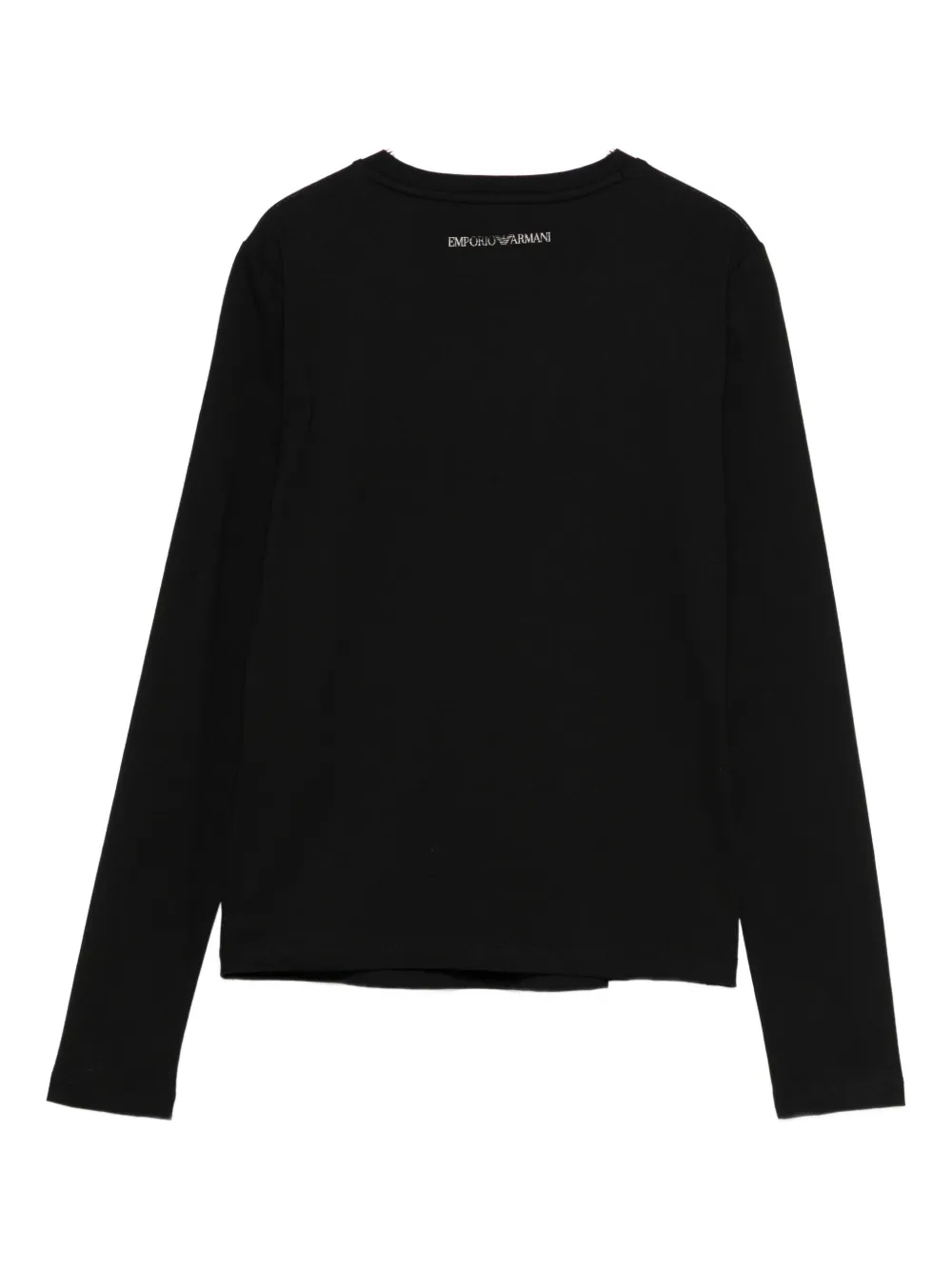 Emporio Armani Cotton T-shirt With Logo And Long Sleeves In Black