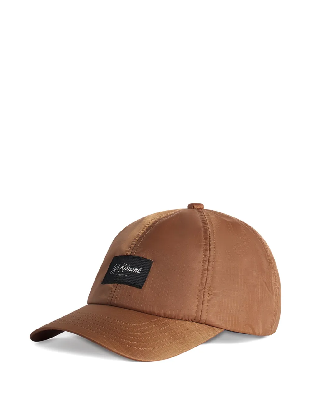 Café Kitsuné Logo-patch Cap In Brown