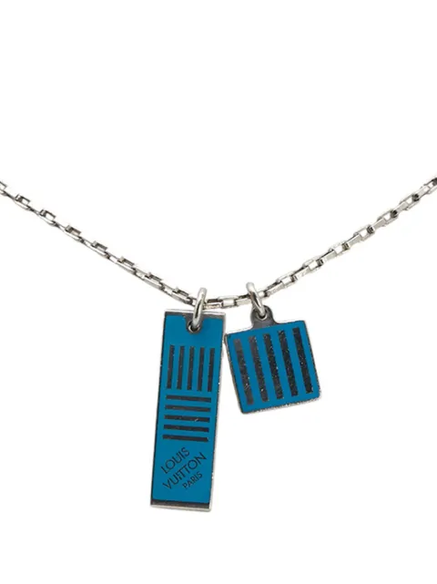 Louis Vuitton Pre-Owned collar Palladium Plated Damier Colors Pendant Necklace 2000-2025