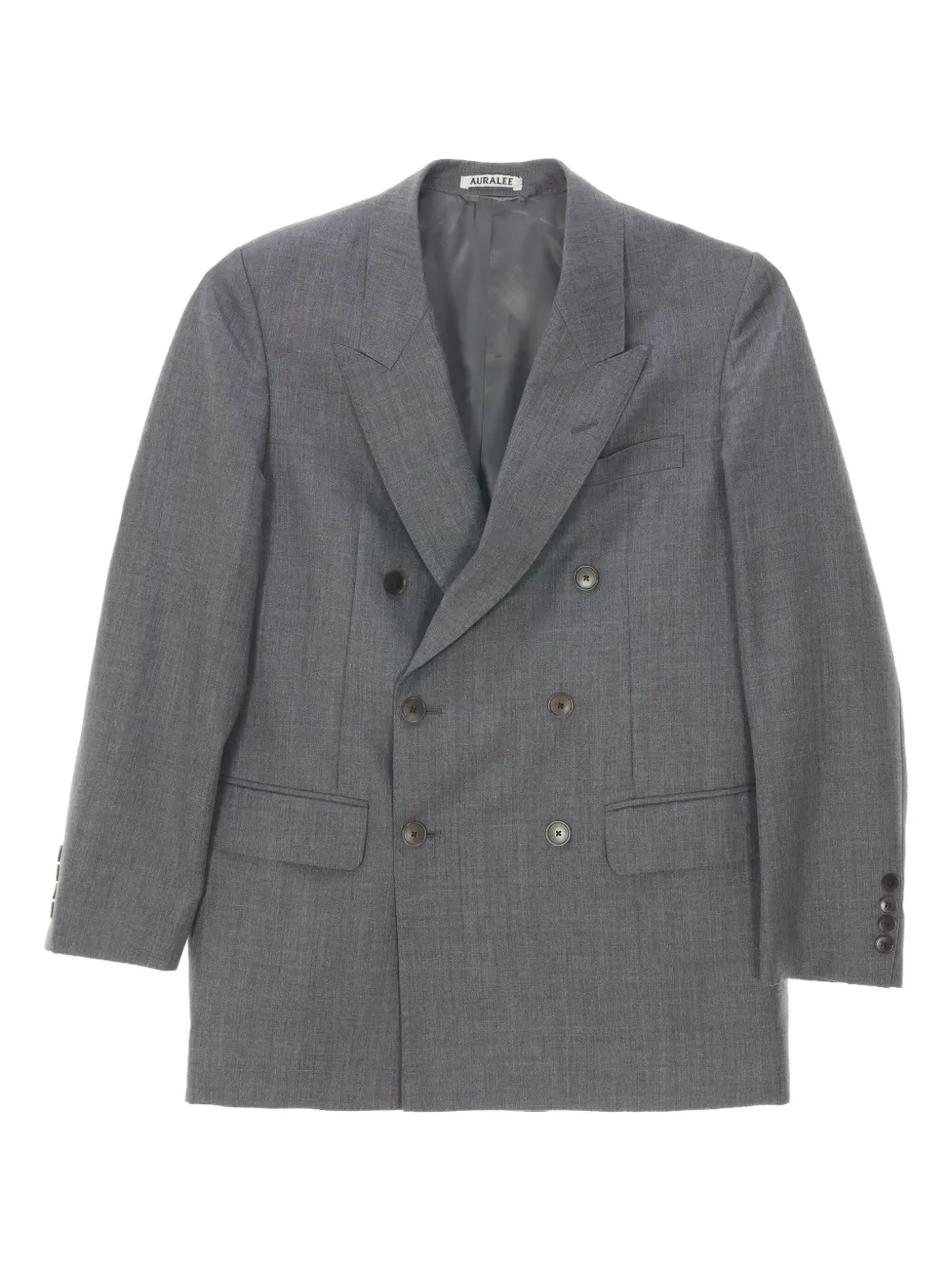 Auralee Double-breasted Blazer In Gray