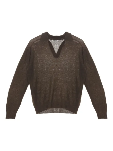 Auralee sheer polo sweater