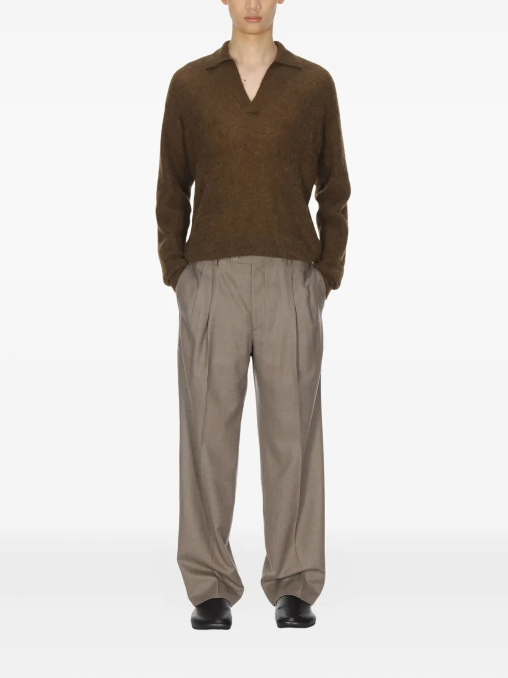 Auralee Doorzichtige polotrui - Bruin