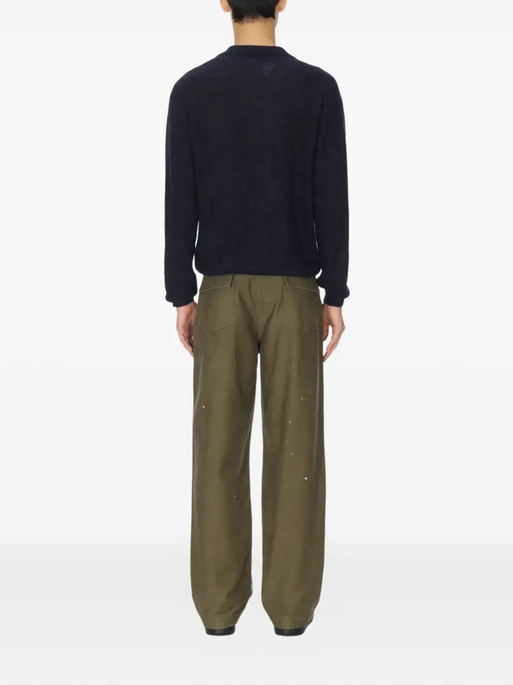 Auralee Sheer Knit Skipper Polo In Green