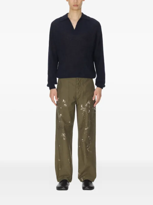 Auralee Sheer Knit Skipper Polo | Blue | FARFETCH