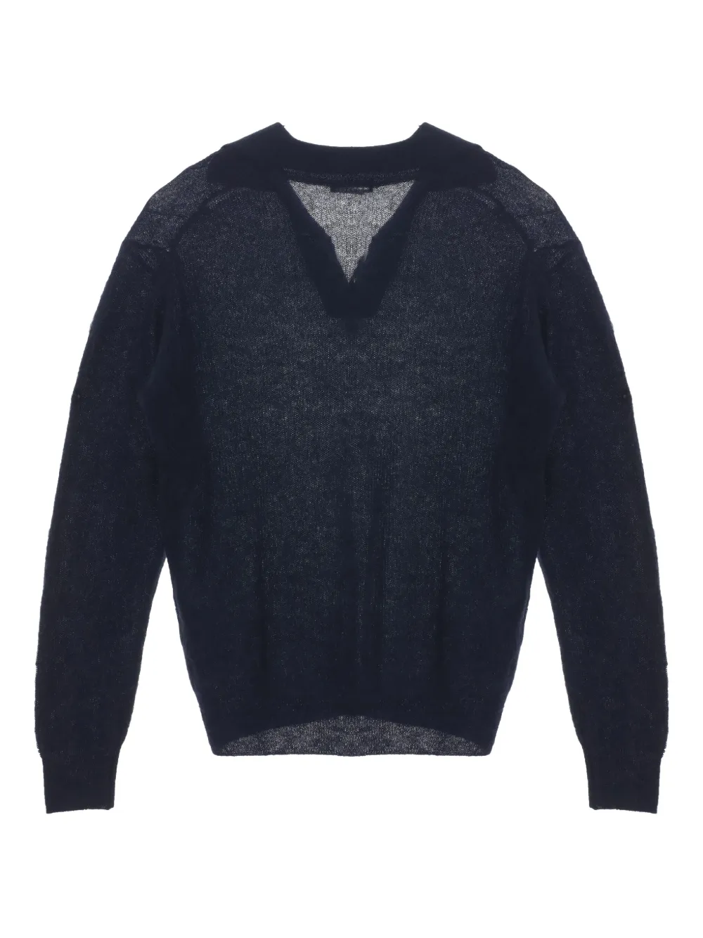 Auralee Sheer Knit Skipper Polo In Green