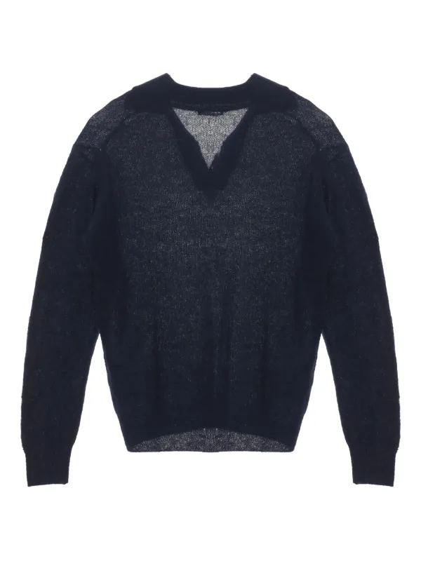 トップス auralee ALPACA SHEER KNIT SKIPPER POLO NEW ARRIVAL AURALEE -BABY SURI ALPACA SHEER KNIT SKIPPER