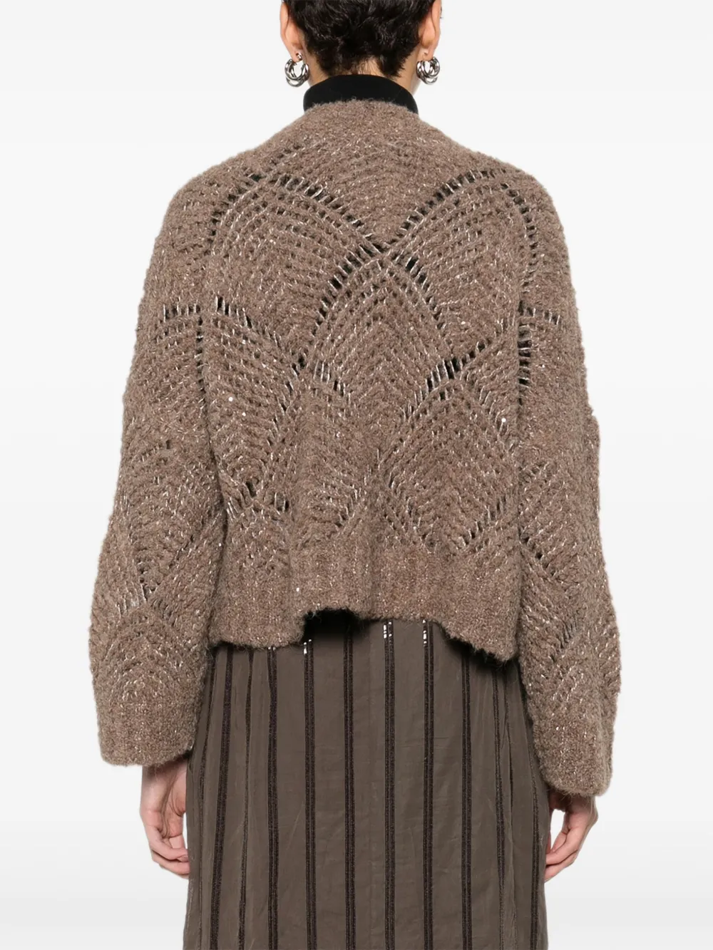 Antonelli Button-up V-neck Cardigan In Brown