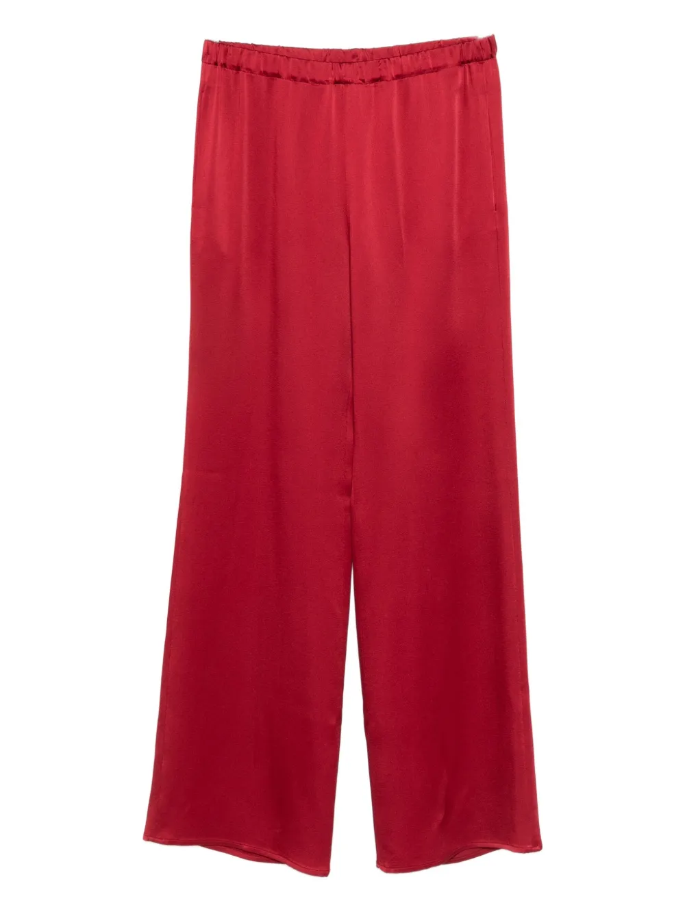 Antonelli Tailored Red Wide-leg Trousers With Elastic Waistband In Red