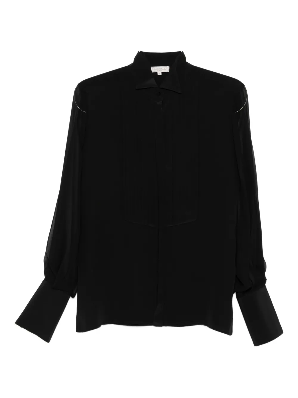 Antonelli Pleated-panel Shirt In Black