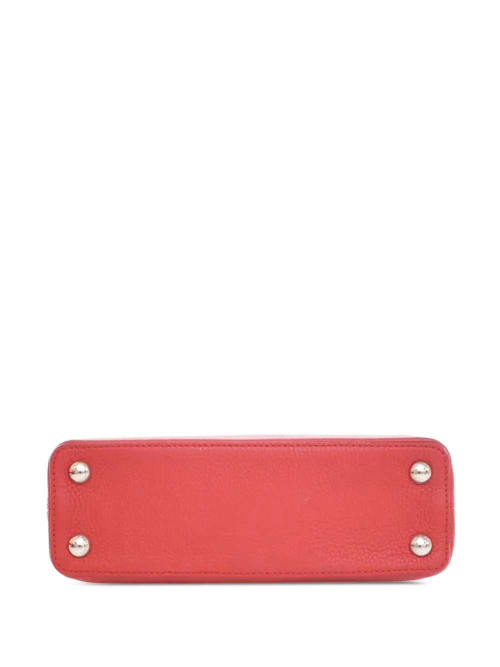 Pre-owned Louis Vuitton 2015 Taurillon Capucines Bb Satchel In Red