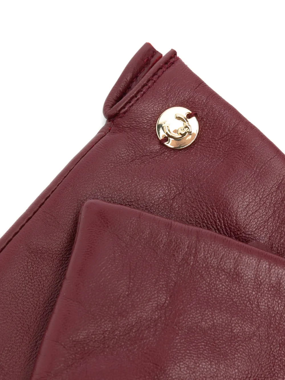Coccinelle Button-detail Leather Gloves In Red