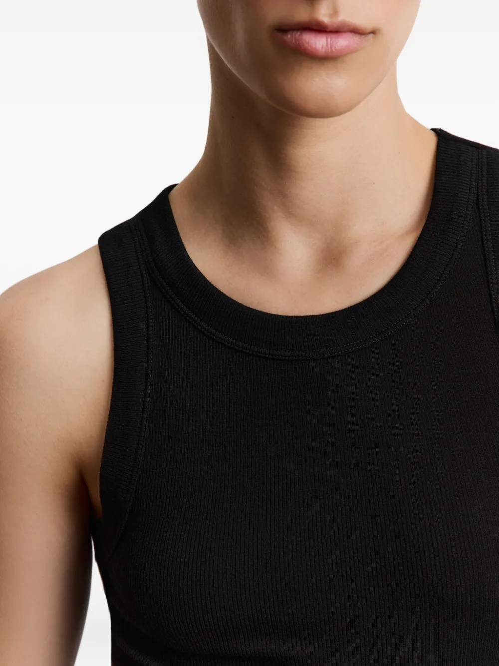 12 STOREEZ Geribbelde tanktop Zwart