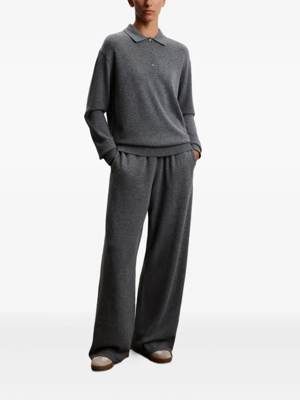 12 STOREEZ Mélange gebreide broek - Grijs