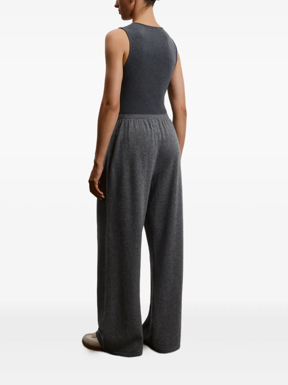 12 Storeez Mélange Knitted Trousers In Gray