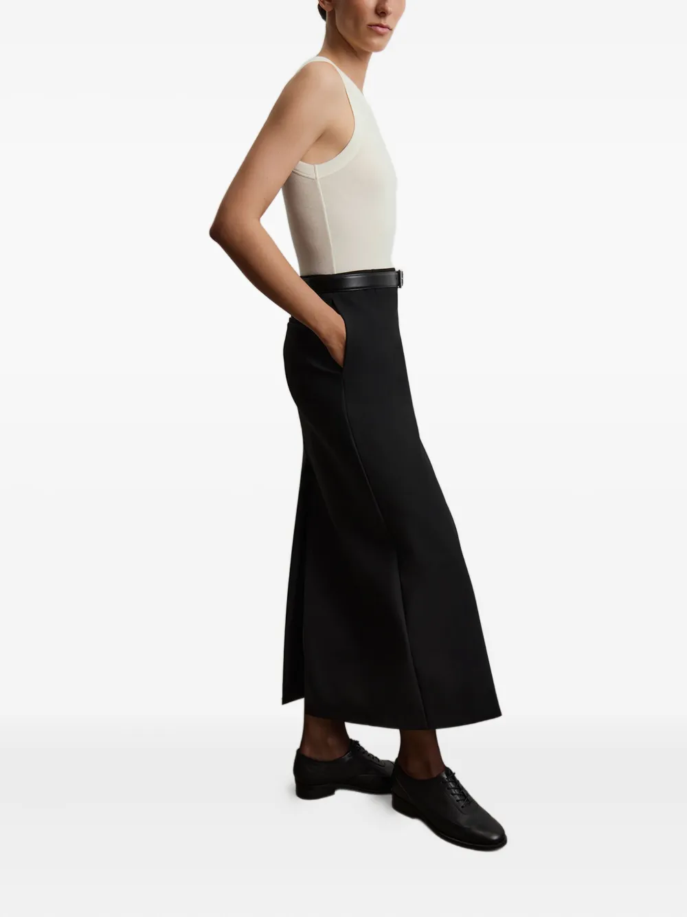 12 STOREEZ Geribbelde tanktop Wit