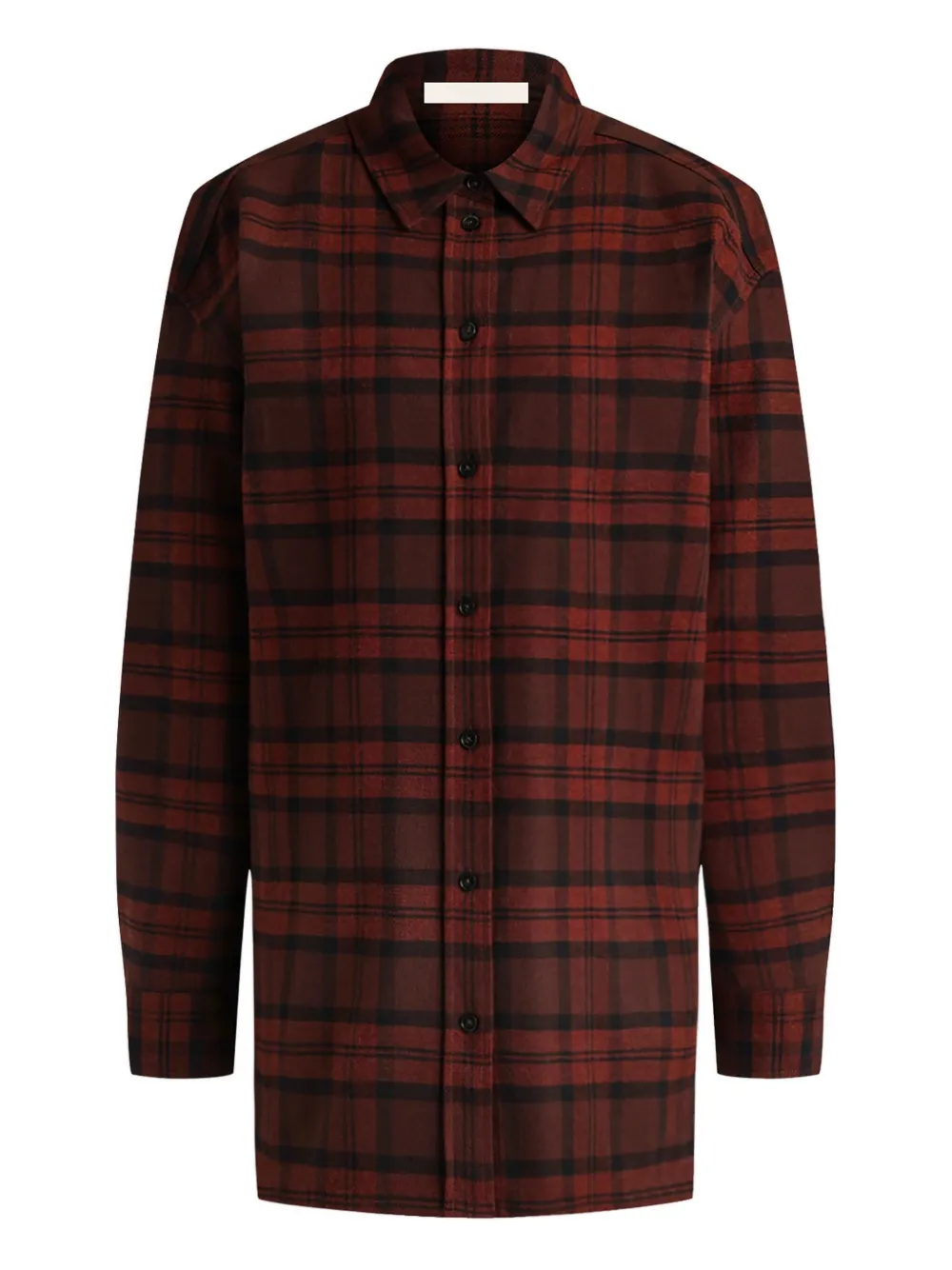 12 STOREEZ camisa de algodón con cuadros estampados | marrón | Image 1