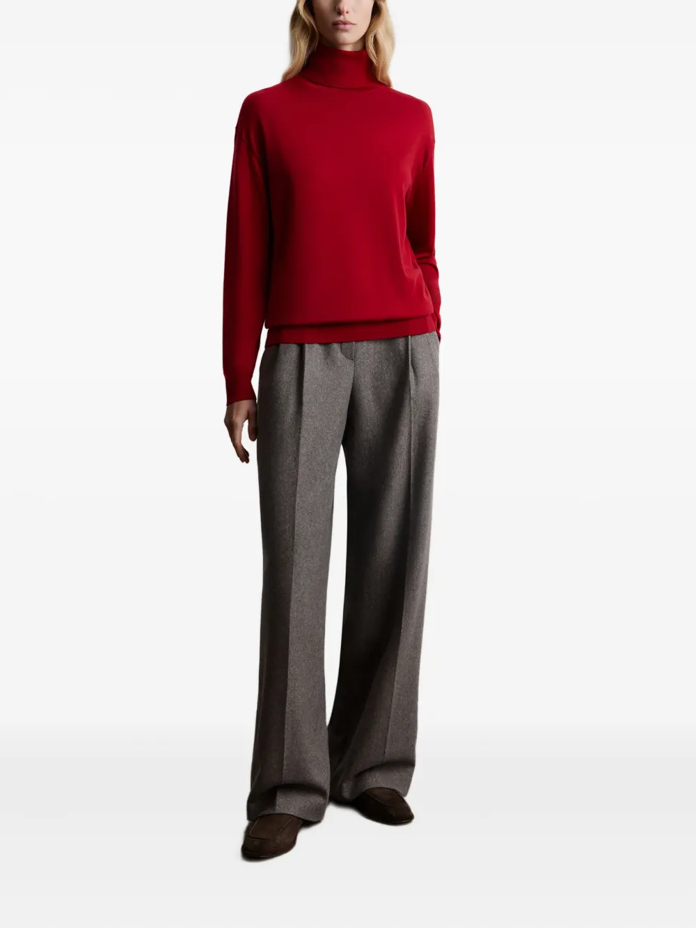 12 Storeez Merino Turtleneck Sweater In Red