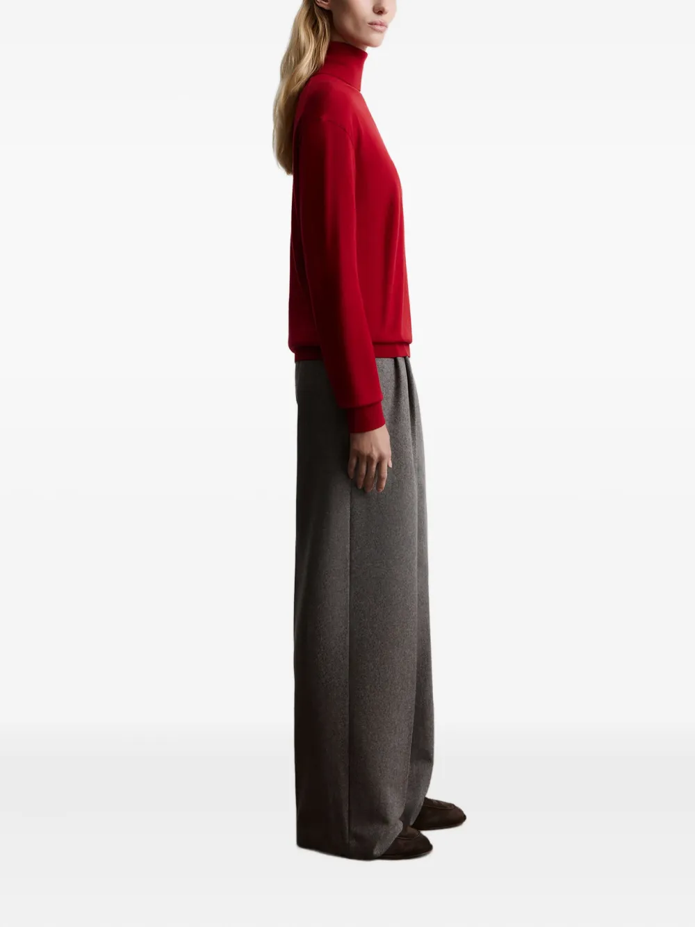 12 Storeez Merino Turtleneck Sweater In Red