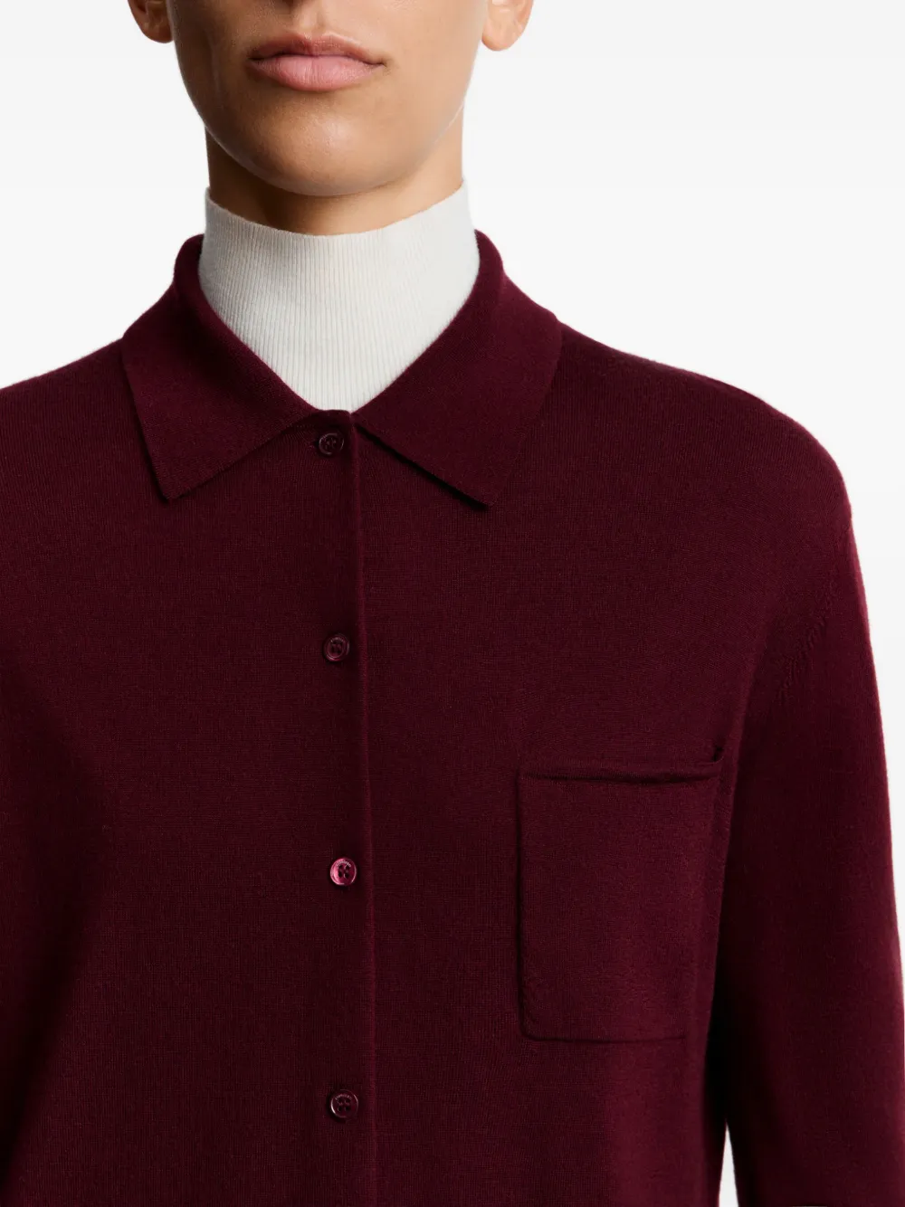 12 Storeez Buttoned-up Knitted Shirt In Red