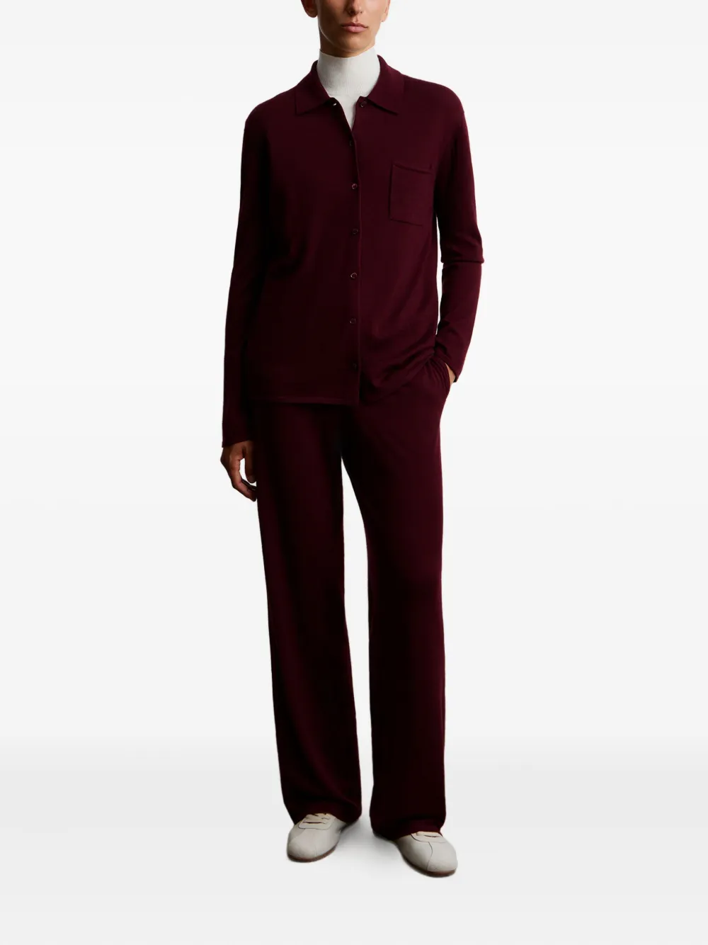 12 Storeez Buttoned-up Knitted Shirt In Red