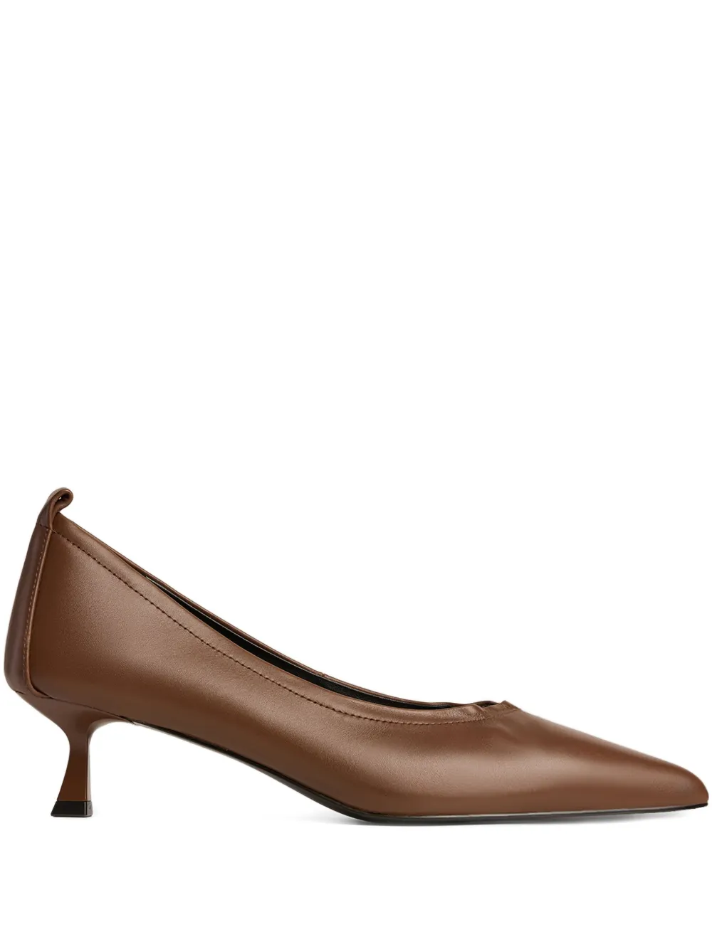 12 STOREEZ 45 mm leren pumps met puntige neus Bruin