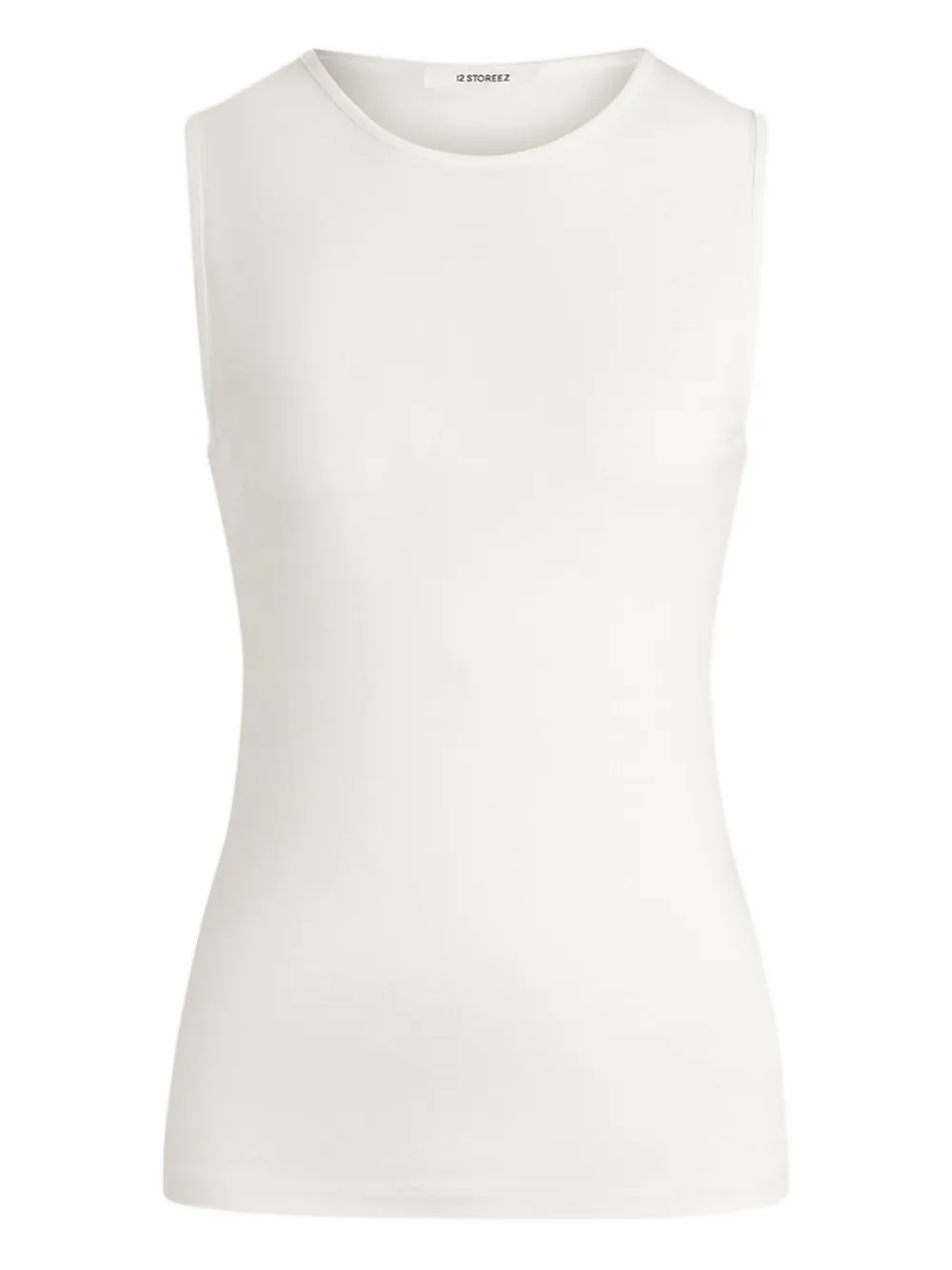 12 Storeez Sleeveless Tank Top In White