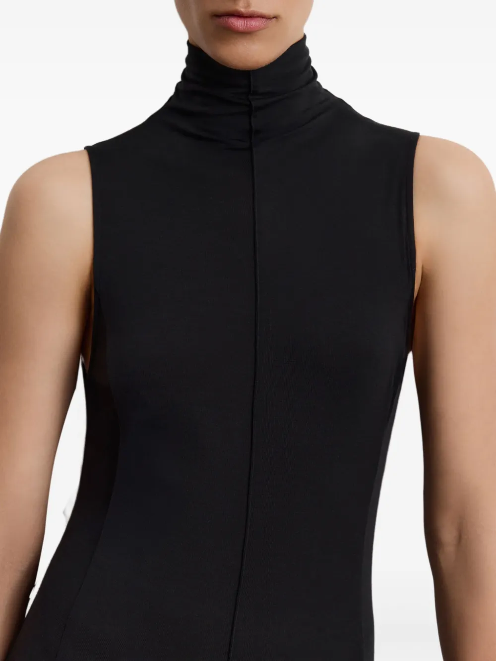 12 STOREEZ Maxi-jurk met hoge hals Zwart