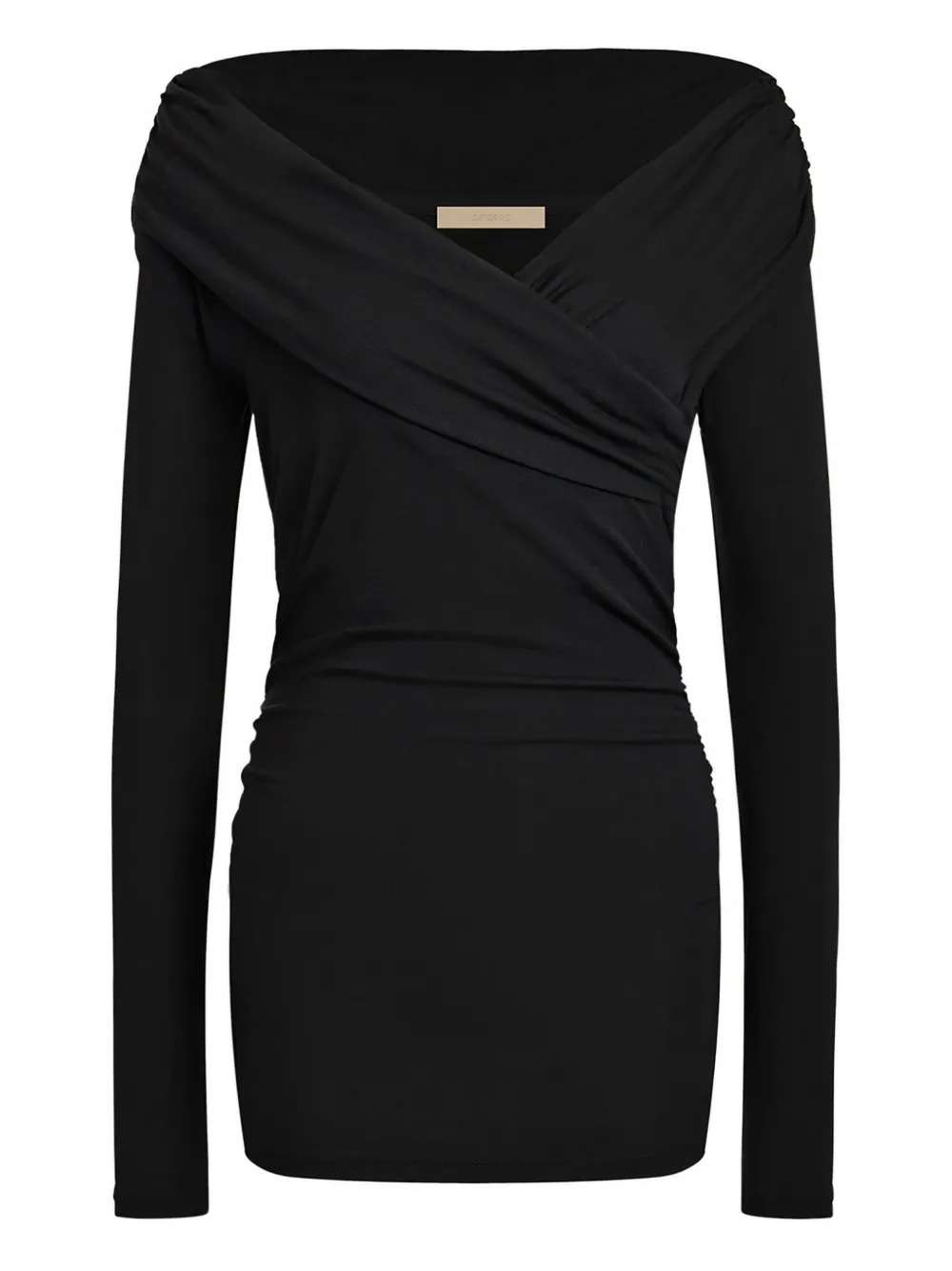 12 Storeez Off-shoulder Long-sleeve Top In Black