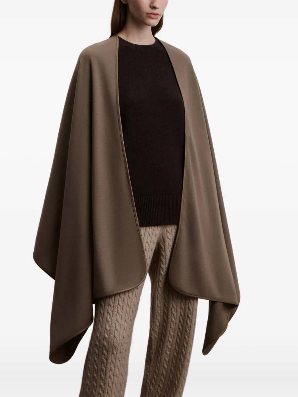 12 STOREEZ Sjaal met leren afwerking Bruin