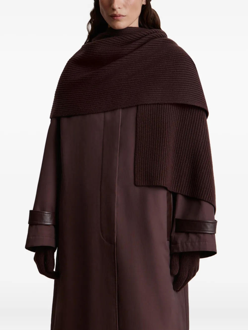 12 Storeez Ribbed Merino-wool Gloves In Brown