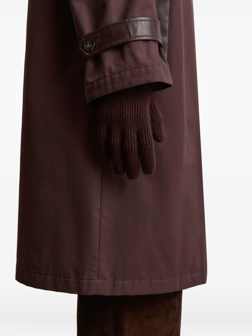 12 Storeez Ribbed Merino-wool Gloves In Brown