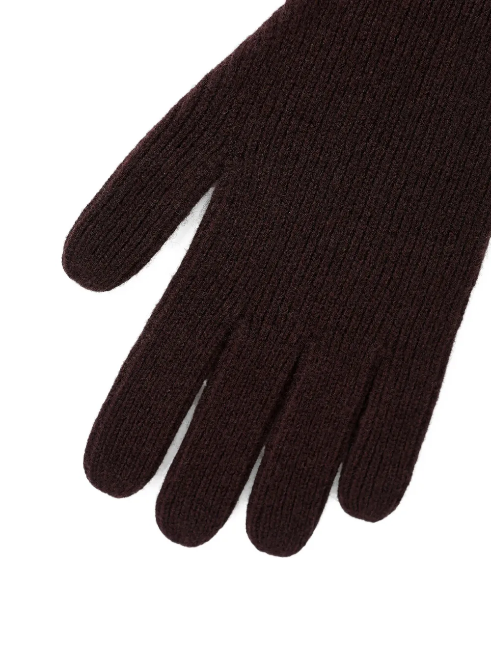 12 Storeez Ribbed Merino-wool Gloves In Brown