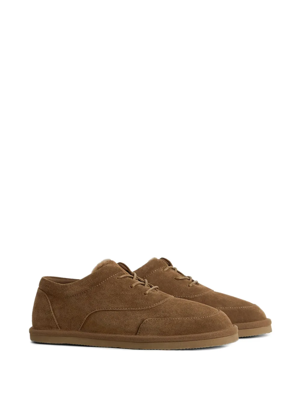12 Storeez Shearling Derby Hoes In Brown