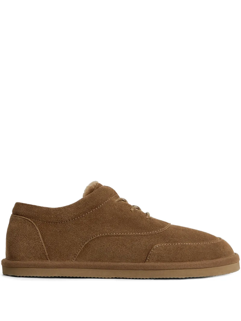 12 Storeez Shearling Derby Hoes In Brown