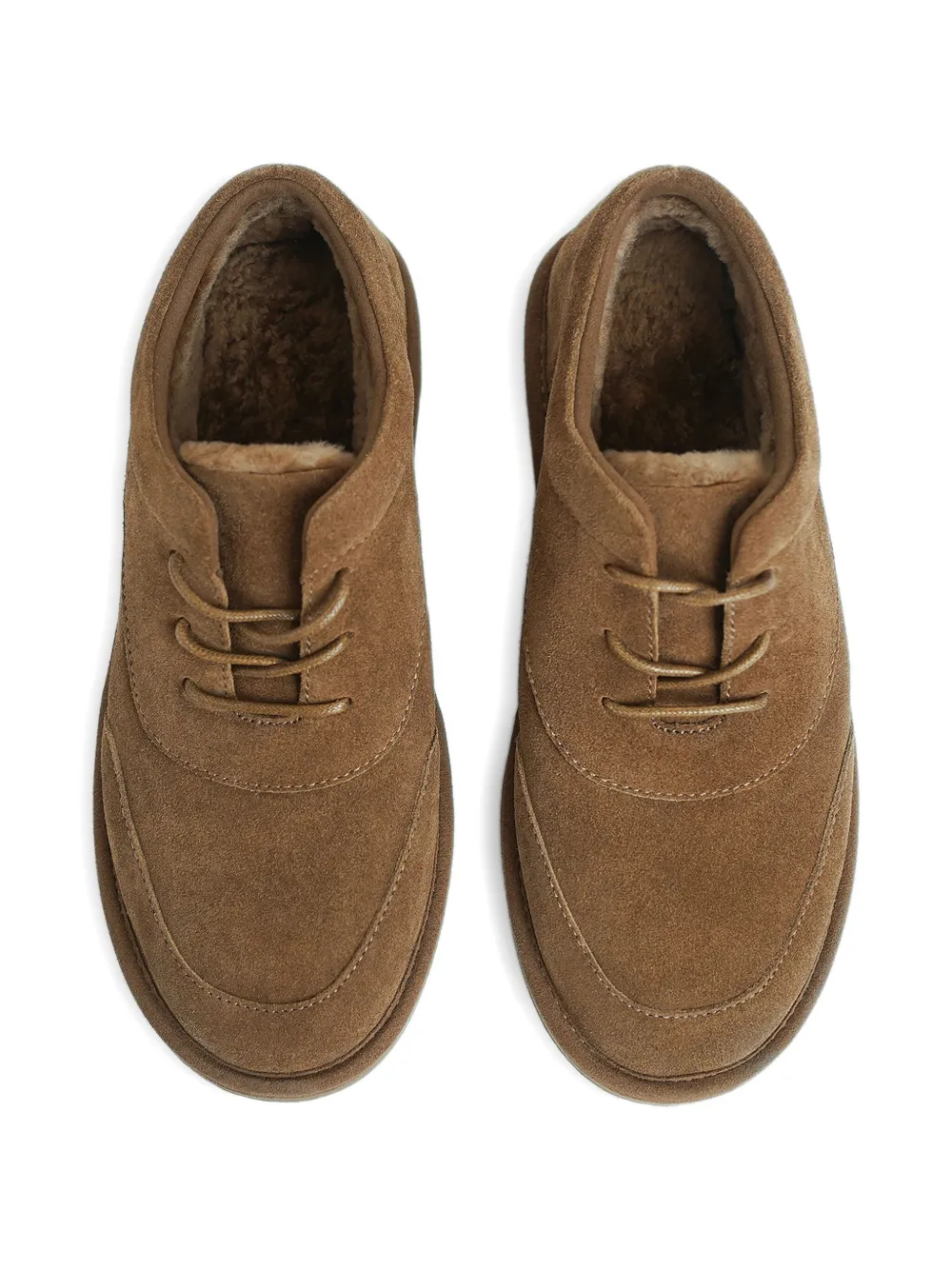 12 Storeez Shearling Derby Hoes In Brown