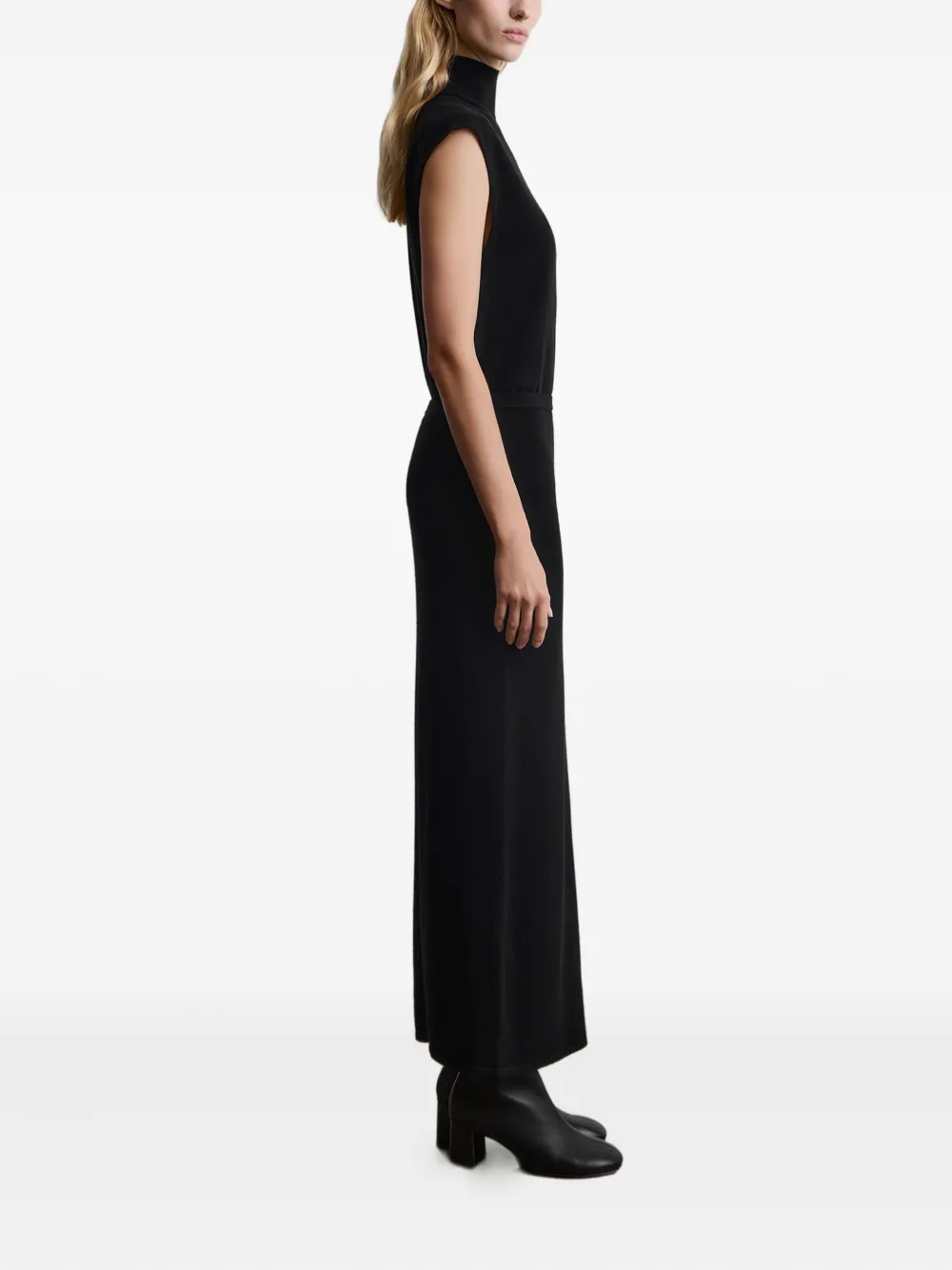 12 Storeez Knitted Long Skirt In Black