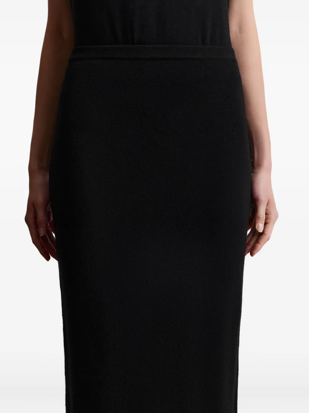 12 Storeez Knitted Long Skirt In Black