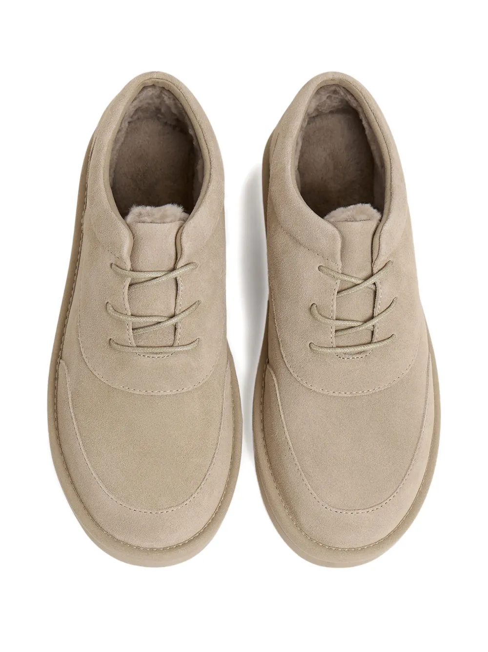 12 Storeez Leather Derby Shoes In Neutral