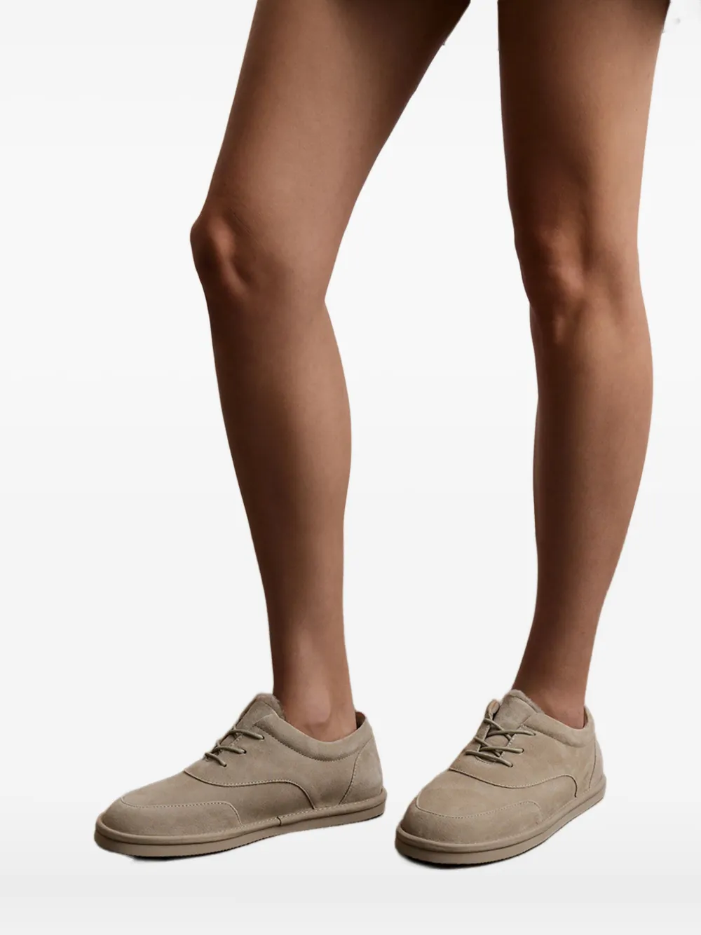 12 Storeez Leather Derby Shoes In Neutral